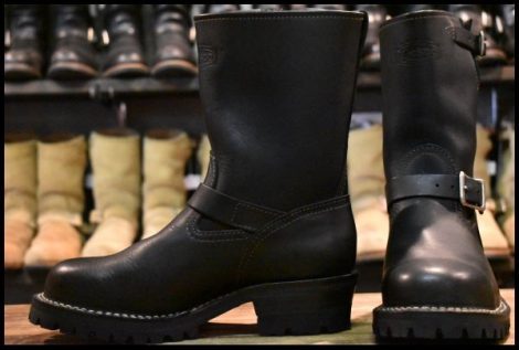 【8E 美品 14年】WESCO ウエスコ カスタムボス ブラック 黒 ビブラム100シングル エンジニア ブーツ スチールトゥ BOSS HOPESMORE