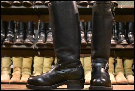 【7.5D 良品 PT83 黒タグ】Chippewa チペワ 27909 エンジニア 17インチハイト ブラック 黒 スチールトゥ ロング ビブラム ブーツ HOPESMORE