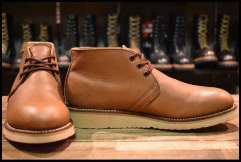 【8D 良品 羽タグ 97年】レッドウィング 595 チャッカ 茶 ブラウン ビブラム 短靴 レースアップ 編み上げ ブーツ redwing HOPESMORE