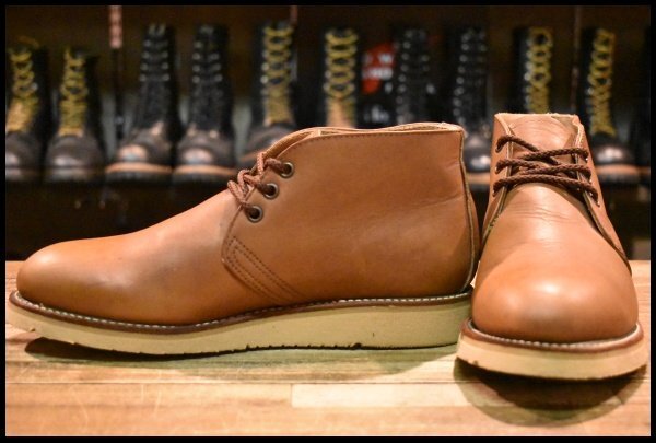 【8D 良品 羽タグ 97年】レッドウィング 595 チャッカ 茶 ブラウン ビブラム 短靴 レースアップ 編み上げ ブーツ redwing HOPESMORE