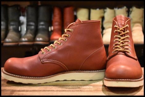 【9D 美品 犬タグ復刻 18年】レッドウィング 8166 アイリッシュセッター 赤茶 オロラセット プレーントゥ ブーツ redwing HOPESMORE