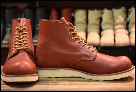 【9D 美品 犬タグ復刻 18年】レッドウィング 8166 アイリッシュセッター 赤茶 オロラセット プレーントゥ ブーツ redwing HOPESMORE