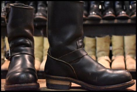 【7.5D 良品 PT83 91年01月刻印】レッドウィング 2268 エンジニア 黒 ブラッククローム スチールトゥ ブーツ redwing HOPESMORE