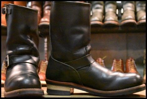 【10D 良品 10年】レッドウィング 2268 エンジニア 黒 ブラッククローム プルオン スチールトゥ ブーツ redwing HOPESMORE