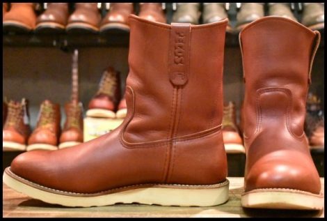 【10E 美品 10年】レッドウィング 8866 ペコス 赤茶 オロラセット クッションソール プルオン ブーツ redwing pecos HOPESMORE