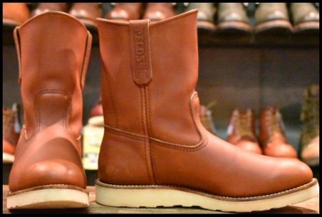【9E 良品 08年】レッドウィング 8866 ペコス 赤茶 オロラセット プルオン クッションソール ブーツ redwing pecos HOPESMORE