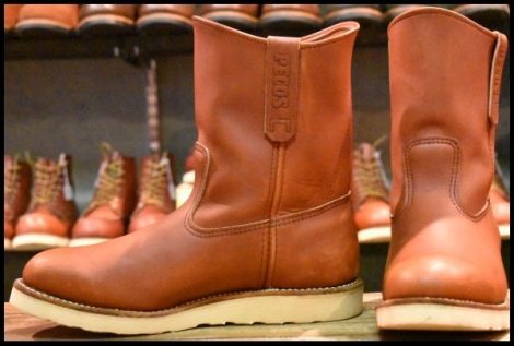 【9E 良品 08年】レッドウィング 8866 ペコス 赤茶 オロラセット プルオン クッションソール ブーツ redwing pecos HOPESMORE