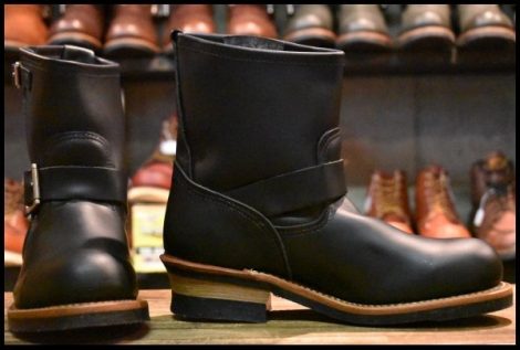 【7D 箱付 未使用 14年】レッドウィング 2976 ショート エンジニア 黒 ブラッククローム スチールトゥ ブーツ redwing HOPESMORE