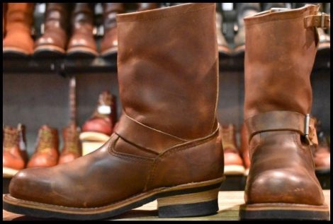 【7.5D 良品 08年】レッドウィング 2972 エンジニア 茶 カッパー ラフ＆タフ スチールトゥ ブラウン ブーツ redwing HOPESMORE