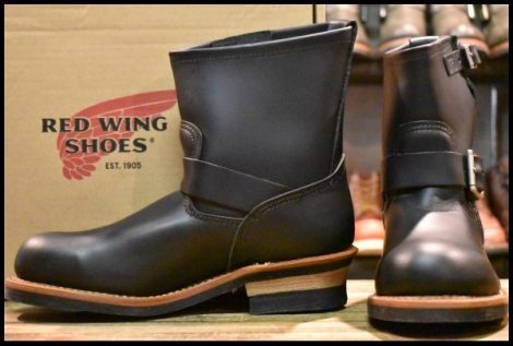 【7D 箱付 未使用 14年】レッドウィング 2976 ショート エンジニア 黒 ブラッククローム スチールトゥ ブーツ redwing HOPESMORE