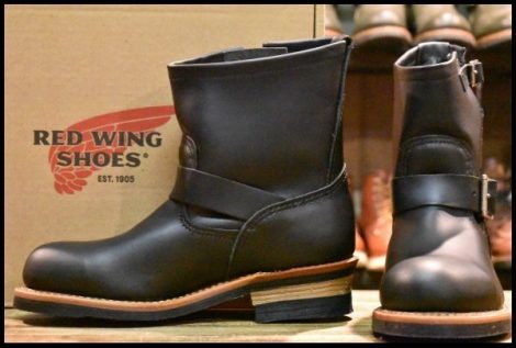 【7D 箱付 未使用 11年】レッドウィング 2976 ショート エンジニア 黒 ブラッククローム スチールトゥ ブーツ redwing HOPESMORE