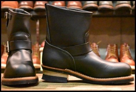 【7D 箱付 未使用 11年】レッドウィング 2976 ショート エンジニア 黒 ブラッククローム スチールトゥ ブーツ redwing HOPESMORE
