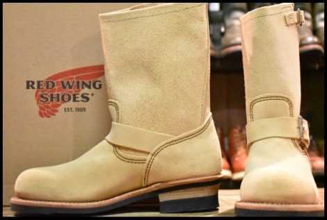 【7D 箱付 未使用 12年】レッドウィング 8268 スエード エンジニア ホーソーン ラフアウト スチールトゥ ブーツ redwing HOPESMORE