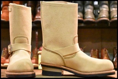 【7D 箱付 未使用 12年】レッドウィング 8268 スエード エンジニア ホーソーン ラフアウト スチールトゥ ブーツ redwing HOPESMORE