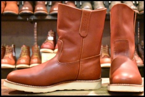 【9E 美品 18年】レッドウィング 8866 ペコス 赤茶 オロラセット クッションソール プルオン ブーツ redwing pecos HOPESMORE