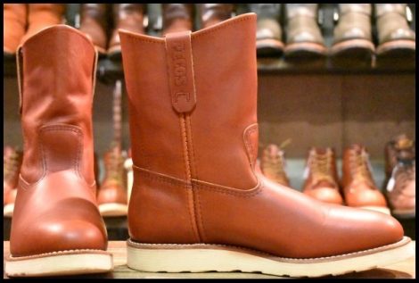 【9E 美品 18年】レッドウィング 8866 ペコス 赤茶 オロラセット クッションソール プルオン ブーツ redwing pecos HOPESMORE