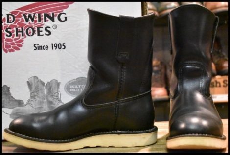 【7E 箱付 良品 06年】レッドウィング 8169 ペコス 黒 ブラッククローム プルオン クッションソール ブーツ redwing pecos HOPESMORE