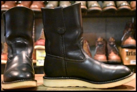 【7E 箱付 良品 06年】レッドウィング 8169 ペコス 黒 ブラッククローム プルオン クッションソール ブーツ redwing pecos HOPESMORE