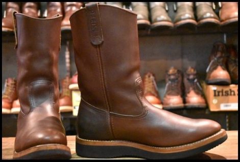 【10E 良品 07年 カスタム】レッドウィング 1155 ペコス 茶 ブラウン ベルバリタン ロング プルオン ブーツ redwing pecos HOPESMORE