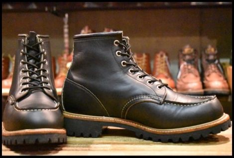 【9E 美品 犬タグ 98年】レッドウィング 8176 ビブラム アイリッシュセッター 黒 ブラッククローム 編み上げ ブーツ redwing HOPESMORE