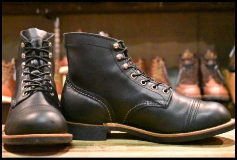 【7D 美品 22年】レッドウィング 8084 アイアンレンジャー ブラック ハーネス 黒 キャップトゥ 編み上げ ブーツ redwing HOPESMORE