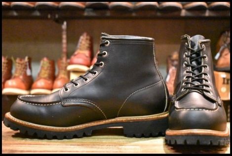 【9E 美品 犬タグ 98年】レッドウィング 8176 ビブラム アイリッシュセッター 黒 ブラッククローム 編み上げ ブーツ redwing HOPESMORE