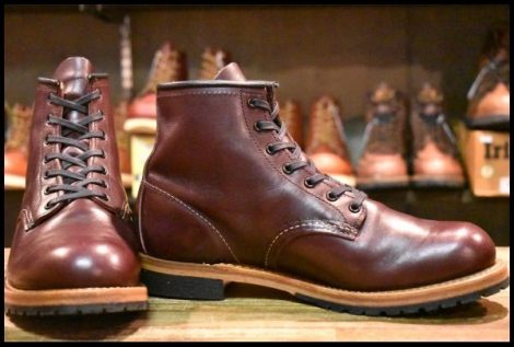 【8D 箱付 美品 21年】レッドウィング 9411 ベックマン ブラックチェリー フェザーストーン プレーントゥ ブーツ redwing HOPESMORE