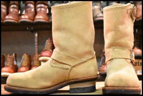 【7D 良品 08年】レッドウィング 8268 スエード エンジニア ホーソーンアビレーンラフアウト スチールトゥ ブーツ redwing HOPESMORE