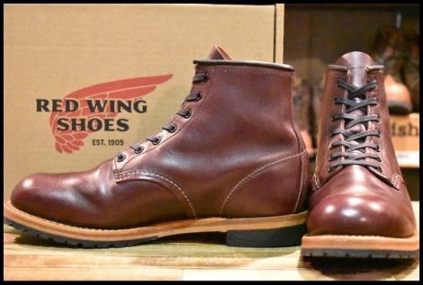 【8D 箱付 美品 21年】レッドウィング 9411 ベックマン ブラックチェリー フェザーストーン プレーントゥ ブーツ redwing HOPESMORE