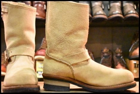 【7D 良品 08年】レッドウィング 8268 スエード エンジニア ホーソーンアビレーンラフアウト スチールトゥ ブーツ redwing HOPESMORE