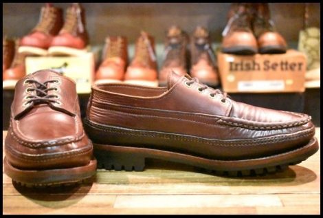 【8E 良品】RUSSELL MOCCASIN ラッセルモカシン フィッシングオックスフォード ブラウン ダブルモカシン ダブルバンプ ブーツ HOPESMORE