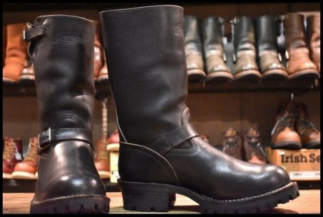 【8.5EE 良品 01年】WESCO ウエスコ カスタムボス ブラック 黒 ビブラム100シングル 11インチハイト ローラーバックル ブーツ HOPESMORE