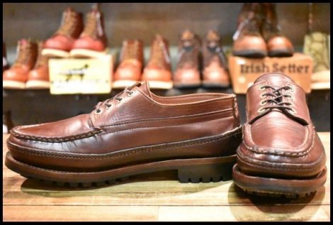 【8E 良品】RUSSELL MOCCASIN ラッセルモカシン フィッシングオックスフォード ブラウン ダブルモカシン ダブルバンプ ブーツ HOPESMORE