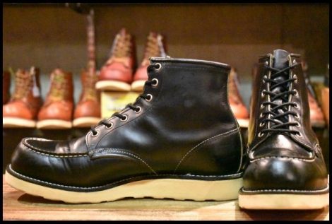 【9.5E 美品 羽タグ 99年】レッドウィング 8179 アイリッシュセッター 黒 ブラッククローム モックトゥ 編み上げ ブーツ redwing HOPESMORE