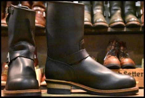 【9.5D 美品 PT99プリント 旧シルエット 04年】レッドウィング 2268 エンジニア 黒 ブラック スチールトゥ ブーツ redwing HOPESMORE