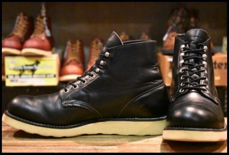 【9D 良品 犬タグ 98年】レッドウィング 8165 アイリッシュセッター ブラッククローム プレーントゥ 編み上げ ブーツ redwing HOPESMORE