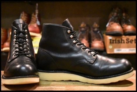 【8D 良品 羽タグ 03年】レッドウィング 8165 アイリッシュセッター ブラッククローム 黒 編み上げ プレーントゥ ブーツ HOPESMORE