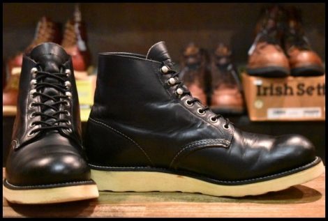 【9D 良品 犬タグ 98年】レッドウィング 8165 アイリッシュセッター ブラッククローム プレーントゥ 編み上げ ブーツ redwing HOPESMORE