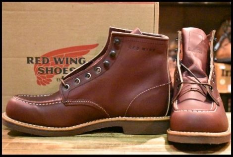 【9D 箱付 未使用 11年】レッドウィング 213 赤茶 ブラウン OXBLOOD オックスブラッド モック レースアップ ブーツ redwing HOPESMORE