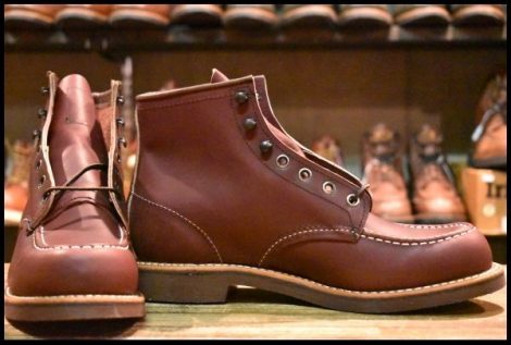 【9D 箱付 未使用 11年】レッドウィング 213 赤茶 ブラウン OXBLOOD オックスブラッド モック レースアップ ブーツ redwing HOPESMORE