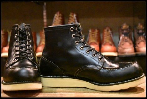 【9.5E 美品 羽タグ 99年】レッドウィング 8179 アイリッシュセッター 黒 ブラッククローム モックトゥ 編み上げ ブーツ redwing HOPESMORE