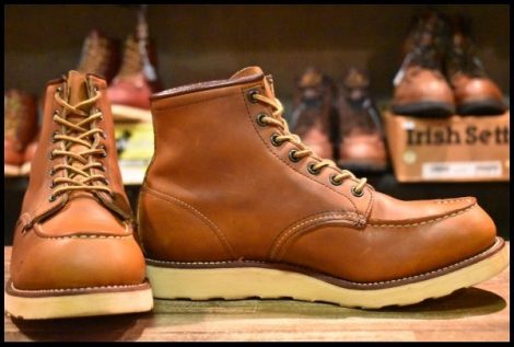 【8.5E 箱付 良品 サイド羽タグ 98年】レッドウィング 875 アイリッシュセッター 茶 オロイジナル モック ブーツ redwing HOPESMORE