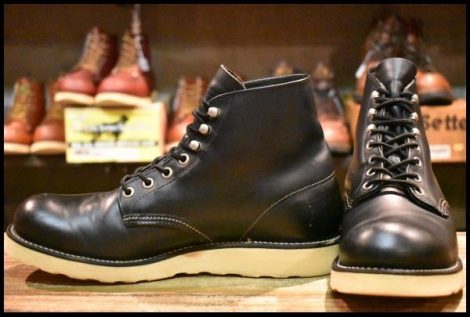 【8.5D 良品 羽タグ 00年】レッドウィング 8165 アイリッシュセッター 黒 ブラッククローム プレーントゥ ブーツ redwing HOPESMORE