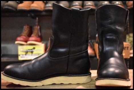 【8.5E 良品 羽タグ 98年】レッドウィング 8169 ペコス 黒 ブラッククローム プルオン ブーツ redwing pecos HOPESMORE