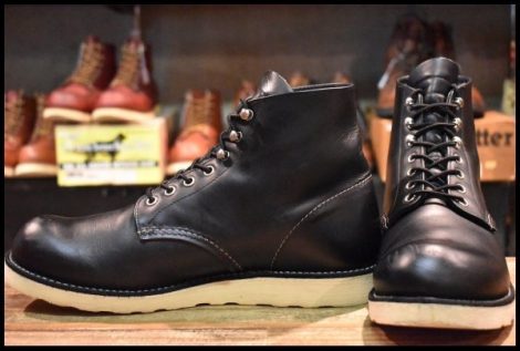 【9.5D 美品 犬タグ復刻 18年】レッドウィング 8165 アイリッシュセッター 黒 ブラッククローム プレーントゥ ブーツ redwing HOPESMORE
