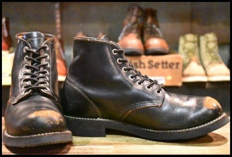 【8D 良品 13年 カスタム】レッドウィング 9870 アイリッシュセッター ブラック クローンダイク プレーントゥ ブーツ redwing HOPESMORE