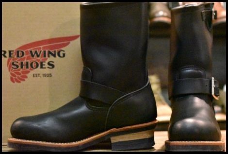 【6D 箱付 美品 13年】レッドウィング 2268 エンジニア 黒 ブラッククローム スチールトゥ プルオン ブーツ redwing HOPESMORE