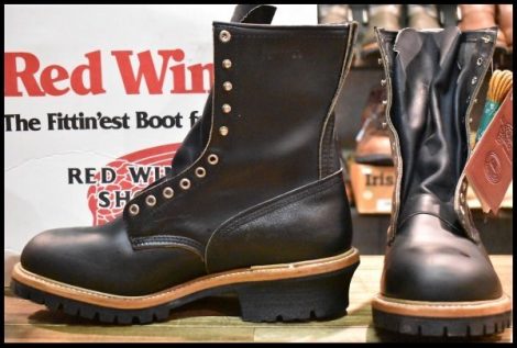 【13EE 箱付 DEAD PT91プリント】レッドウィング 2218 ロガー 黒 ブラッククローム スチールトゥ レースアップ ブーツ redwing HOPESMORE
