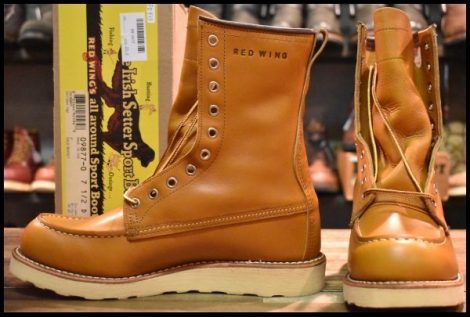 【7.5D 箱付 未使用 12年】レッドウィング 9877 ゴールドラセット ロング アイリッシュセッター モックトゥ ブーツ redwing HOPESMORE