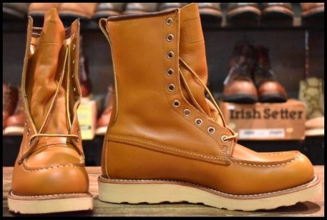 【7.5D 箱付 未使用 12年】レッドウィング 9877 ゴールドラセット ロング アイリッシュセッター モックトゥ ブーツ redwing HOPESMORE
